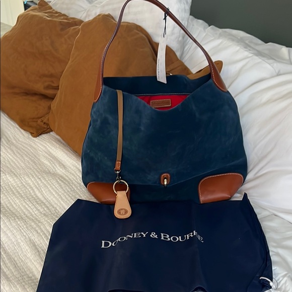 Dooney & Bourke Blue and Brown Hobo Bag - Picture 7 of 14